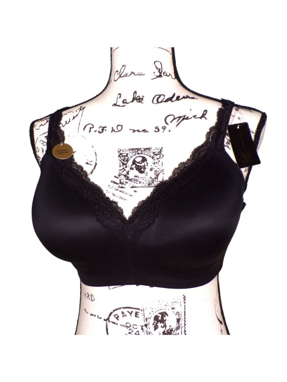 🆕 WACOAL Softly Styled Wireless Bra 36DD Black #856301 - Picture 5 of 9